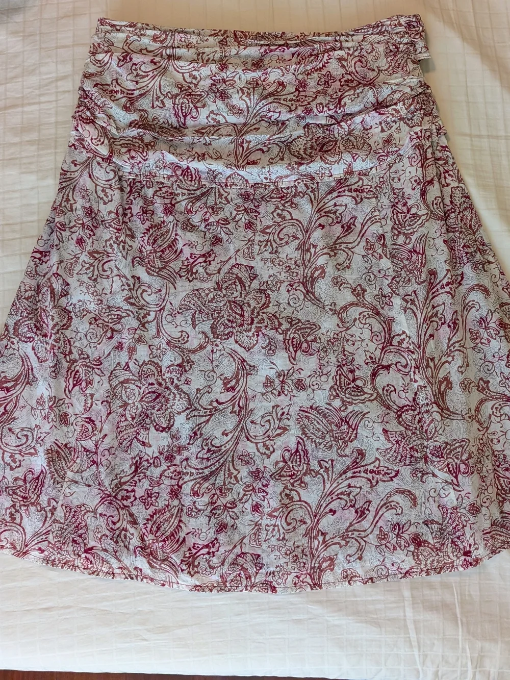 Skirt with Pink Floral Paisley Print - Picture 1 of 8